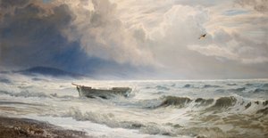 海岸の荒天、カンバーランド、1874年。 作： Henry Moore