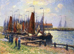 ホーレンダム港、オランダ、1900 作： Henry Moret