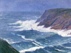 イル ド グロワ、海岸の風景、サン ニコラ港の入り口、1908 年。 作： Henry Moret