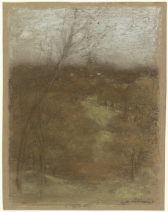 小川のある渓谷の眺め 作： Henry Muhrmann