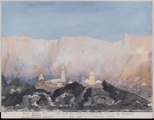 ヘンリー・ニードによる143点の水彩画集、ボネッタ墓地、アセンション島の消滅したクレーターの口で、埋葬地として使われていた。 作： Henry Need