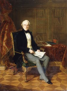 ヘンリーペラムクリントン（KG）の肖像、ニューカッスル第4公爵、文書を保持、1850年 作： Henry Nelson ONeil