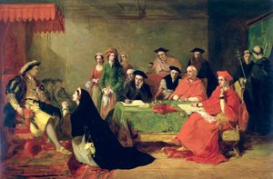 アラゴン女王キャサリンの裁判、1848年 作： Henry Nelson ONeil