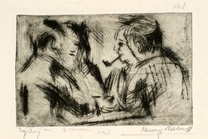 テーブルを囲む4人の男性 作： Henry Nielsen