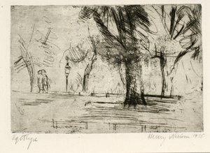 2 つのウォーカーとランプのある公園 作： Henry Nielsen