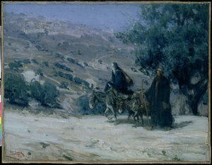 エジプトへの飛行、1899年 作： Henry Ossawa Tanner