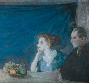 アサートン・カーティス夫妻の肖像と静物画 作： ヘンリー・オサワ・タナー