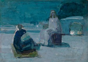 屋上でのキリストとニコデモの研究、カリフォルニア州。 1923年。 作： Henry Ossawa Tanner