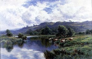 ストラットフォード近郊のエイボン川 作： Henry Parker