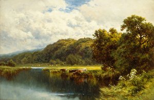 パンボーンのテムズ川（キャンバスに油彩） 作： Henry Parker