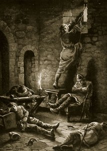 タワーからのラルフフランバードの脱出、「ハッチンソンのイギリス国民の物語」、1920年頃のイラスト 作： Henry Payne