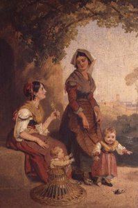 二人のローマ人女性とその子供たち 作： Henry Penry Williams