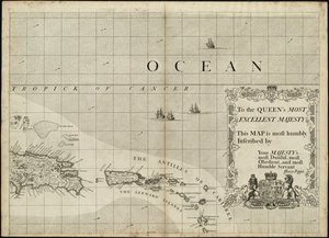 フランスとスペインの入植地が隣接するアメリカの大英帝国の地図 作： Henry Popple