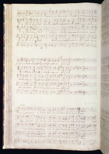 MU MS 88 f.102 "Man that is born of woman", ヘンリー・パーセル（1659-95）作曲・作詞によるイギリス賛歌集のページ（紙にインク） 1673年 作： Henry Purcell