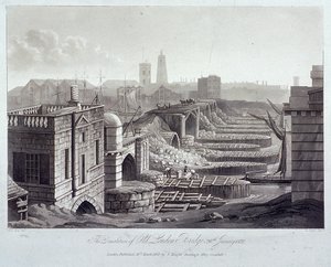 ロンドン橋の古い、ロンドン、1832