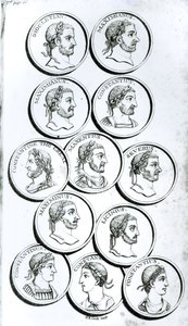 ローマ皇帝の肖像画、「ローマ帝国の衰退と堕落の歴史」第2巻、50ページ、エドワード・ギボン作、1808年 作： Henry R. Cook