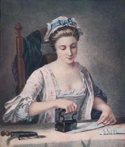 ランドリーメイドアイロン、c1765、1905 作： Henry Robert Morland