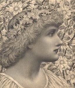 フロリメル（紙に鉛筆とチョーク） 作： Henry Ryland