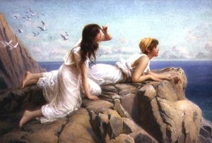 崖の上 作： Henry Ryland