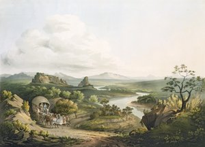 J.ブラック（fl.1791-1831）1809（アクアチント）によって彫刻されたグッドホープ岬のロードサンドパスの近くの景色 作： Henry Salt