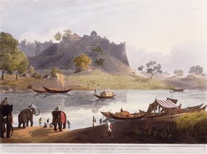1824年、グームティー川沿いのファンポアにある港の遺跡 作： Henry Salt