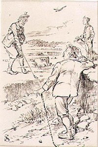 The Winning Golfer（1870年頃発行の「Graphic」誌のイラスト）（リトグラフ版 作： Henry Sandercock