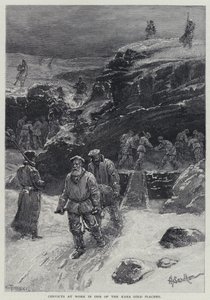カラ金鉱で働く囚人たち（リトグラフ 作： Henry Sandham