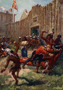 1763年にミチリマキナック砦でイギリス軍を驚かせたオジブウェインディアン