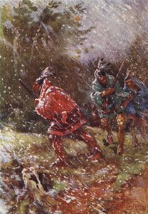 冬の戦跡で（カラーリトグラフ 作： Henry Sandham