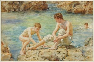 入浴者、1922 作： Henry Scott Tuke