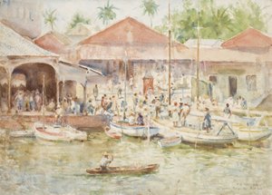 市場、ベリーズ、イギリスホンジュラス、1924 作： Henry Scott Tuke
