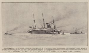 パリの船乗り、ライナーをファルマス港に牽引 作： Henry Scott Tuke