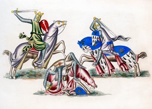 戦う騎士、c1260、1843年。