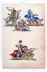 戦う騎士、c1260、1843年。 作： Henry Shaw