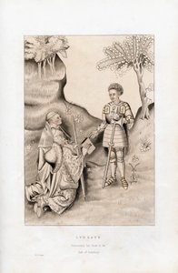リドゲートがソールズベリー伯爵に本を贈呈、1426年、1843年。