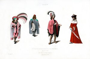 男性のドレス、c1480、1843。 作： Henry Shaw
