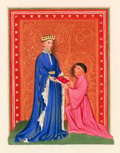 オクレブがヘンリー5世に本を贈る、c 1410