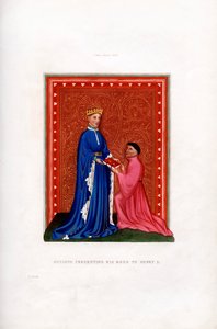 オクルブが本をヘンリー5世に提示した、c1410、1843年。