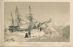 1937年2月22日のH.M.S.テラー号の位置：遠くに見える霜の煙