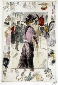 ムーラン・ルージュの前にいる女性