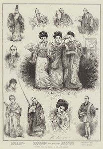 サボイ劇場の「ミカド」のスケッチ（エングレービング 作： Henry Stephen (b.1861 fl.1880 1925) Ludlow