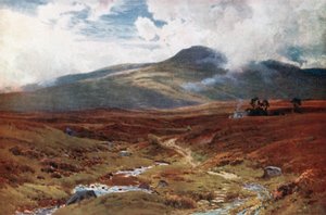 パースシャー、キリン近郊のムーア（カラーリトグラフ） 作： Henry Sutton Palmer