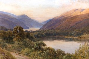 カリフォルニア州レイク郡、ブルー・レイク（水彩画） 作： Henry Sutton Palmer