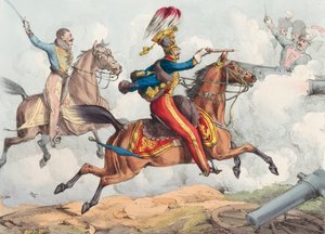 19世紀の戦いにおける騎兵突撃。 作： Henry Thomas (after) Alken