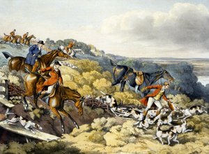 トーマス・サザーランド（1785-1838）が彫った「フォックスハンティング」からの「死」（カラーリトグラフ 作： Henry Thomas (after) Alken