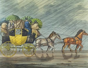 ジョージ・ハント（fl.1820-40）がアクアティントしたバスコーチは、1820年（アクアティント）に公開 作： Henry Thomas Alken