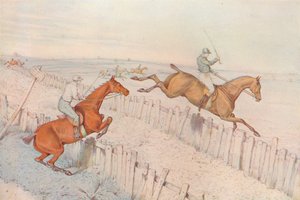 障害物競走：古い盲道を乗り越えてうまくいく：賭けさえ、1827年 作： Henry Thomas Alken