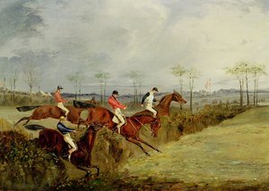 障害物と溝を掘る障害物競走 作： Henry Thomas Alken