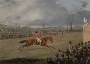 障害物競走、勝者（キャンバスに油彩） 作： Henry Thomas Alken