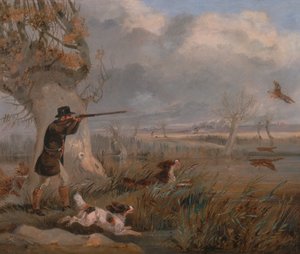 ダックシューティング、カリフォルニア州。 1825年。 作： Henry Thomas Alken
